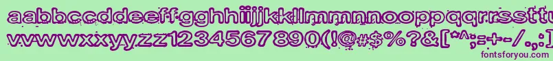 Laboratoriokoira Font – Purple Fonts on Green Background