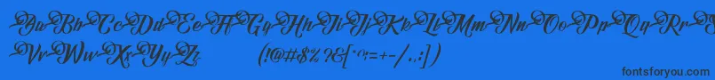 FundamentalDemo-Schriftart – Schwarze Schriften auf blauem Hintergrund