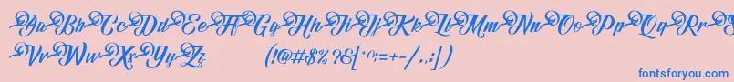 フォントFundamentalDemo – ピンクの背景に青い文字