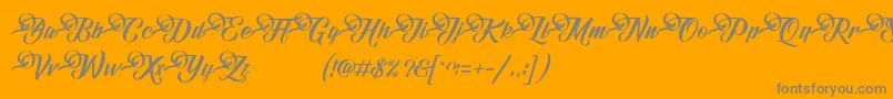 フォントFundamentalDemo – オレンジの背景に灰色の文字