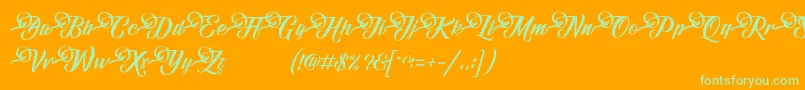 フォントFundamentalDemo – オレンジの背景に緑のフォント