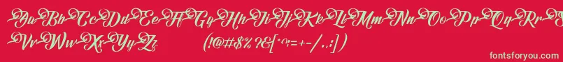 フォントFundamentalDemo – 赤い背景に緑の文字