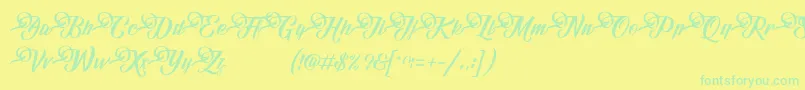 フォントFundamentalDemo – 黄色い背景に緑の文字