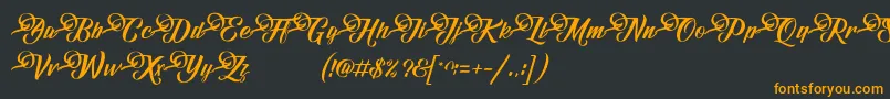 フォントFundamentalDemo – 黒い背景にオレンジの文字