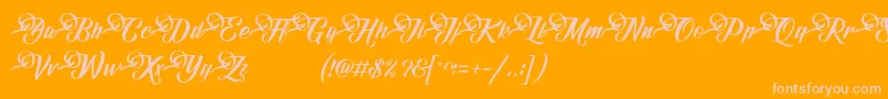 フォントFundamentalDemo – オレンジの背景にピンクのフォント