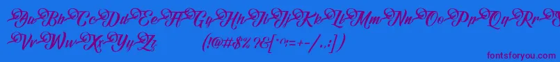 FundamentalDemo-Schriftart – Violette Schriften auf blauem Hintergrund