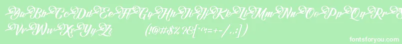 フォントFundamentalDemo – 緑の背景に白い文字