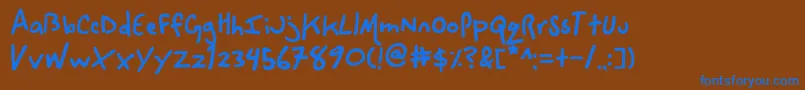 フォントSpacecow – 茶色の背景に青い文字