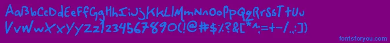 フォントSpacecow – 紫色の背景に青い文字