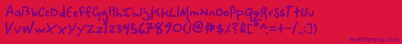 Spacecow Font – Purple Fonts on Red Background