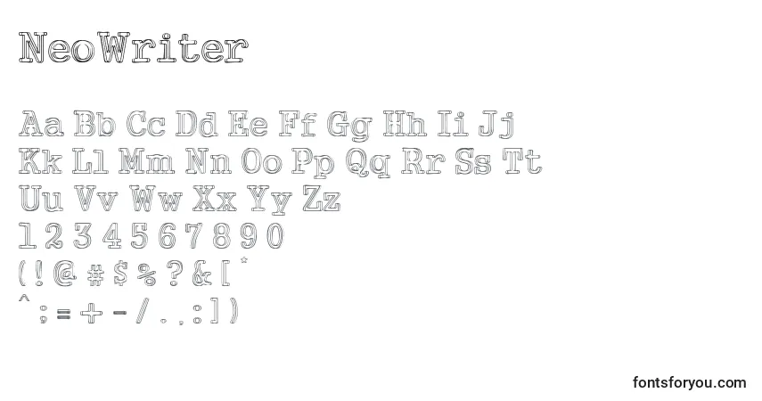 Шрифт NeoWriter – алфавит, цифры, специальные символы