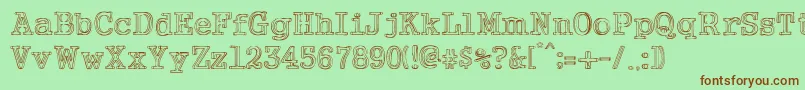 NeoWriter-fontti – ruskeat fontit vihreällä taustalla