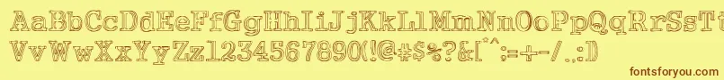 NeoWriter Font – Brown Fonts on Yellow Background