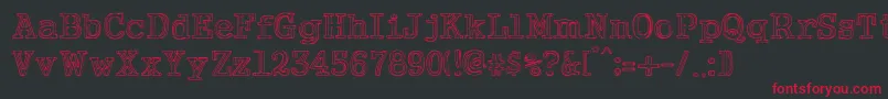 Fonte NeoWriter – fontes vermelhas em um fundo preto