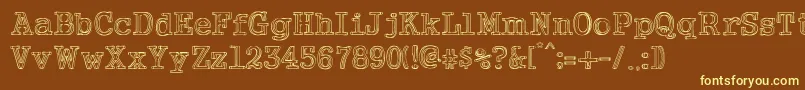 NeoWriter-fontti – keltaiset fontit ruskealla taustalla