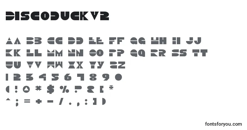 Шрифт Discoduckv2 – алфавит, цифры, специальные символы