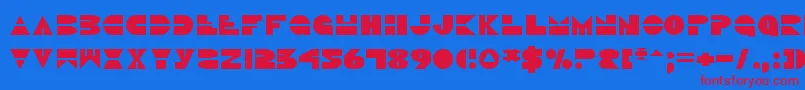 Discoduckv2 Font – Red Fonts on Blue Background