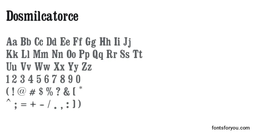 Dosmilcatorce Font – alphabet, numbers, special characters