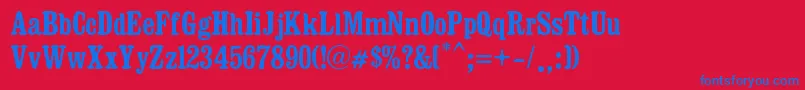 Dosmilcatorce Font – Blue Fonts on Red Background
