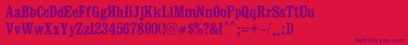 Dosmilcatorce Font – Purple Fonts on Red Background