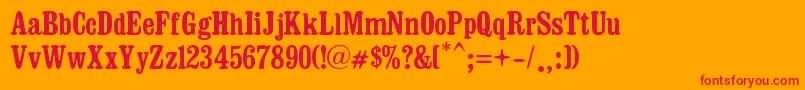Dosmilcatorce Font – Red Fonts on Orange Background