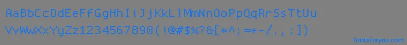 Proggysquare-Schriftart – Blaue Schriften auf grauem Hintergrund