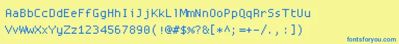 Шрифт Proggysquare – синие шрифты на жёлтом фоне