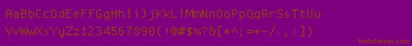 Fonte Proggysquare – fontes marrons em um fundo roxo