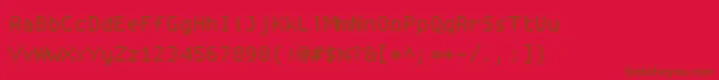 Proggysquare Font – Brown Fonts on Red Background