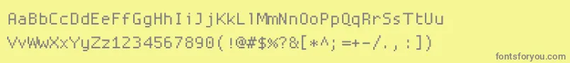 Czcionka Proggysquare – szare czcionki na żółtym tle