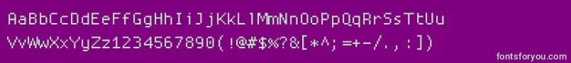 Proggysquare-Schriftart – Grüne Schriften auf violettem Hintergrund