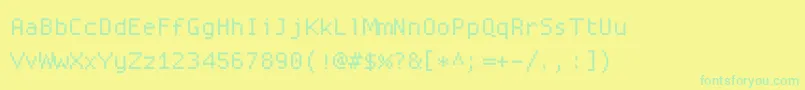 Proggysquare-Schriftart – Grüne Schriften auf gelbem Hintergrund