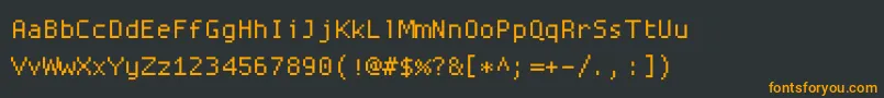 Fonte Proggysquare – fontes laranjas em um fundo preto