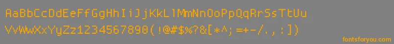 Fonte Proggysquare – fontes laranjas em um fundo cinza