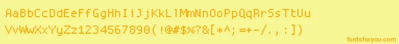 Proggysquare Font – Orange Fonts on Yellow Background