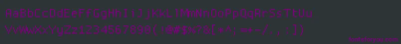 Proggysquare-fontti – violetit fontit mustalla taustalla