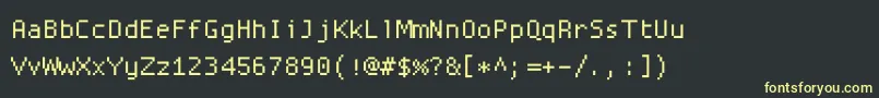 Шрифт Proggysquare – жёлтые шрифты на чёрном фоне