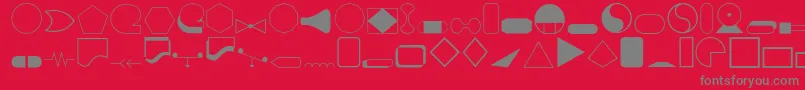 フォントShapesone – 赤い背景に灰色の文字