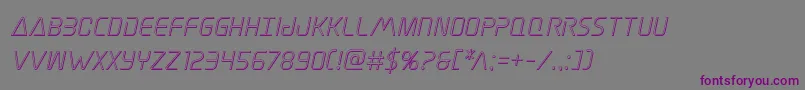 Шрифт Elitedangeroutital – фиолетовые шрифты на сером фоне