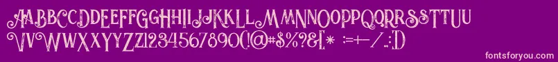 Fonte Valeriaboldgrunge – fontes rosa em um fundo violeta