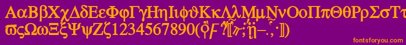 フォントAteb – 紫色の背景にオレンジのフォント