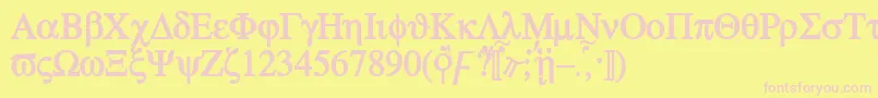 フォントAteb – ピンクのフォント、黄色の背景
