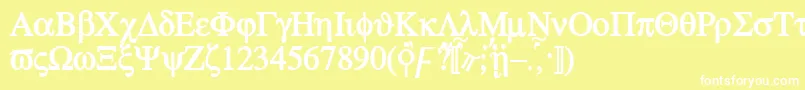 フォントAteb – 黄色い背景に白い文字