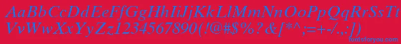 GrecoTenSsiItalic Font – Blue Fonts on Red Background