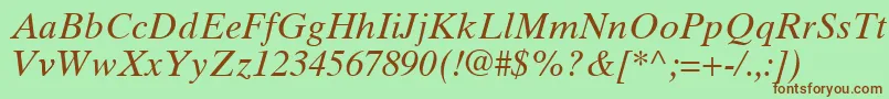 GrecoTenSsiItalic Font – Brown Fonts on Green Background