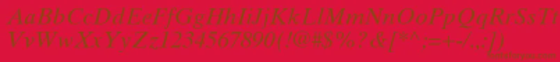 GrecoTenSsiItalic Font – Brown Fonts on Red Background