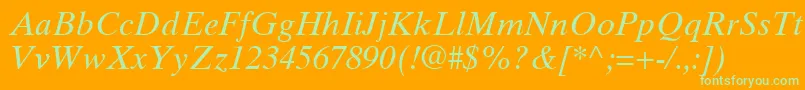 GrecoTenSsiItalic Font – Green Fonts on Orange Background