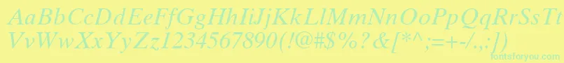 GrecoTenSsiItalic Font – Green Fonts on Yellow Background