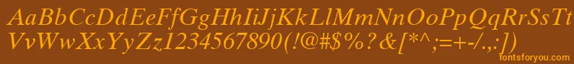 GrecoTenSsiItalic Font – Orange Fonts on Brown Background
