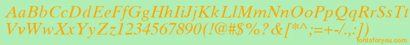 GrecoTenSsiItalic Font – Orange Fonts on Green Background